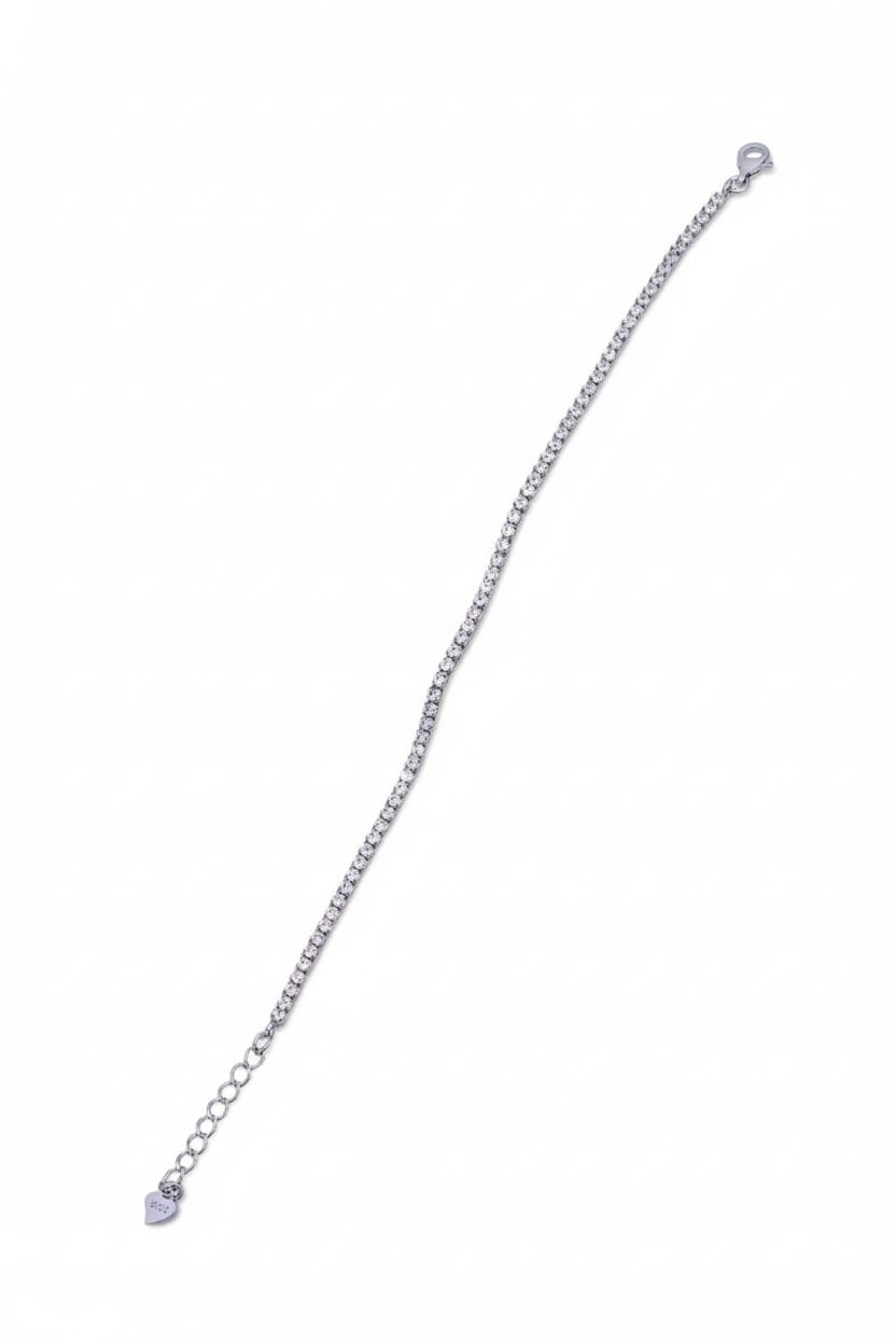 925 Silver Thin Pave Bracelet | Lightweight Regular Wear