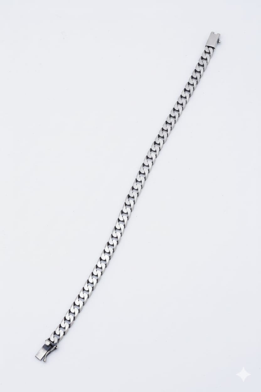 Classic Silver Cuban Chain Men’s Bracelet – Everyday Wear | Premium Finish