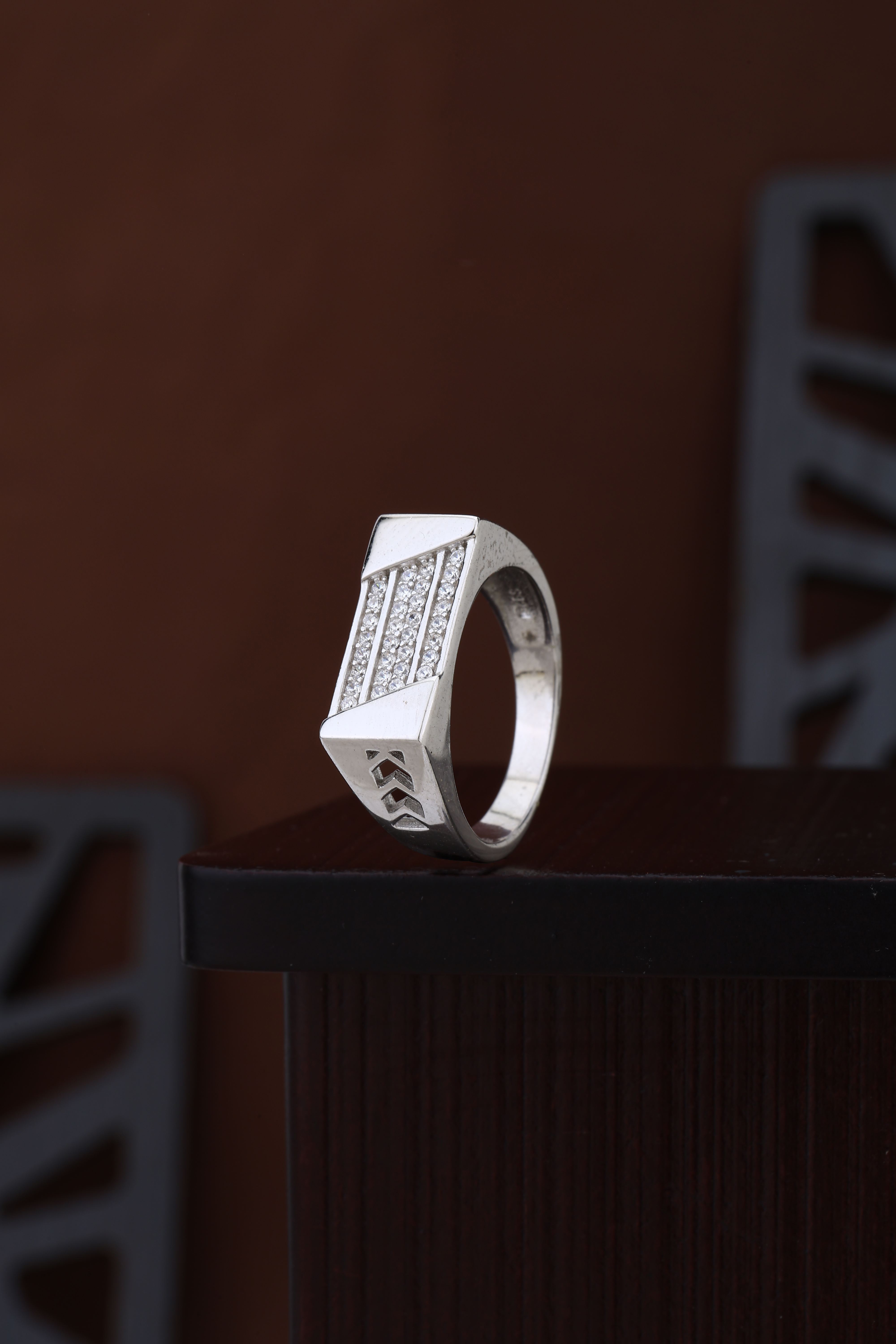 Power Statement: Men's 925 Silver Pave Signet Ring | Edgy Regular Wear