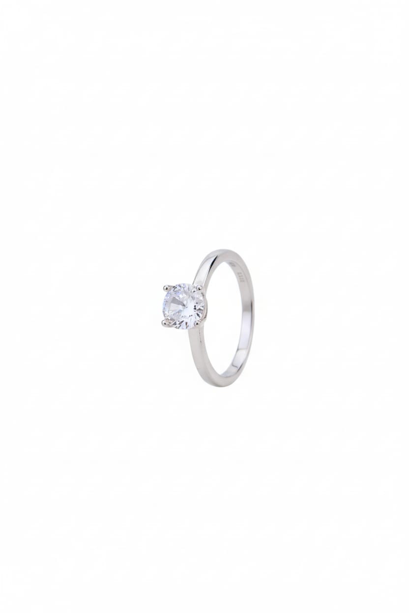 Luminous Spark Everyday Classic Solitaire Ring for Women in 925 Sterling Silver