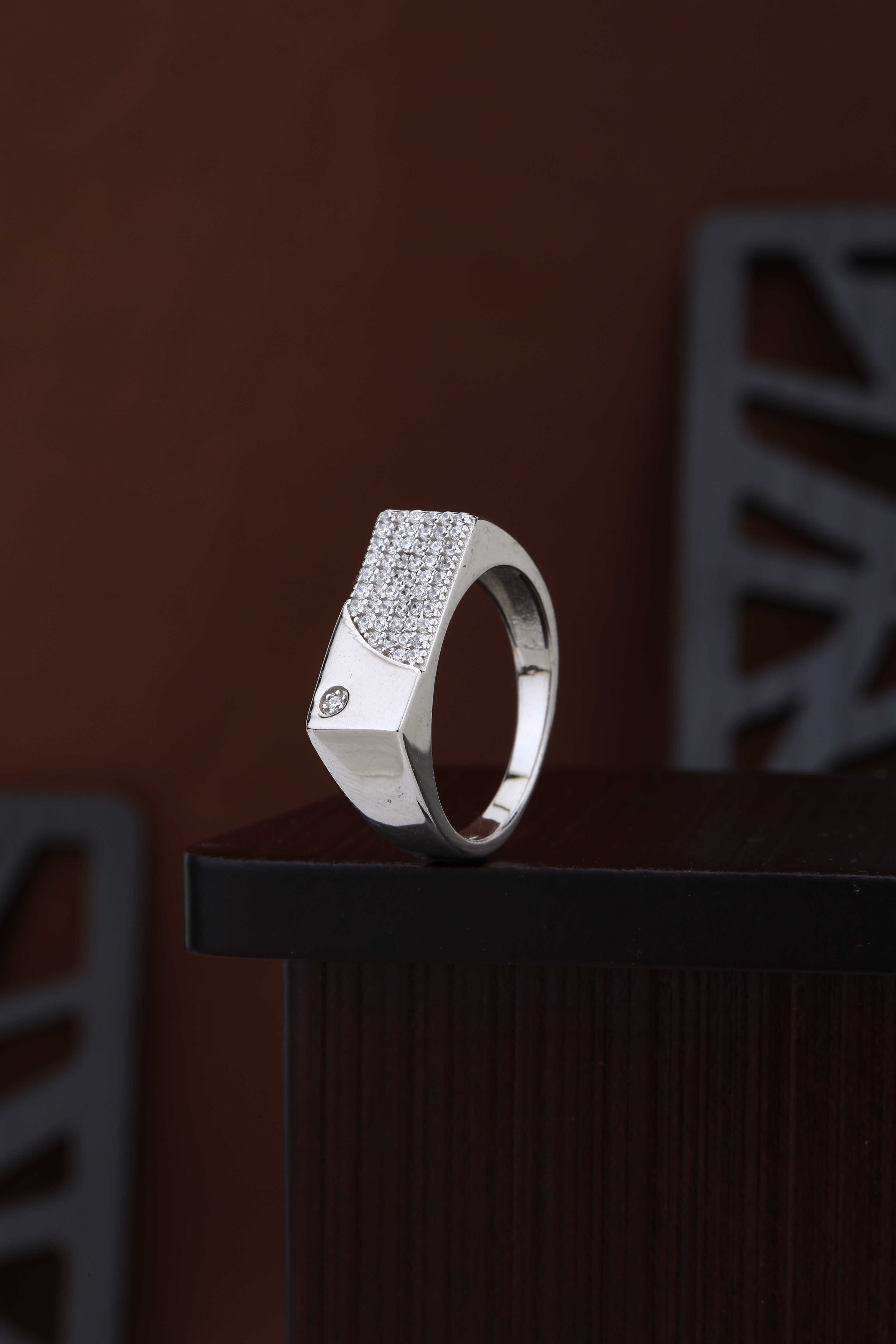 Bold Men's 925 Silver Pave Signet Ring | Modern Statement Wear